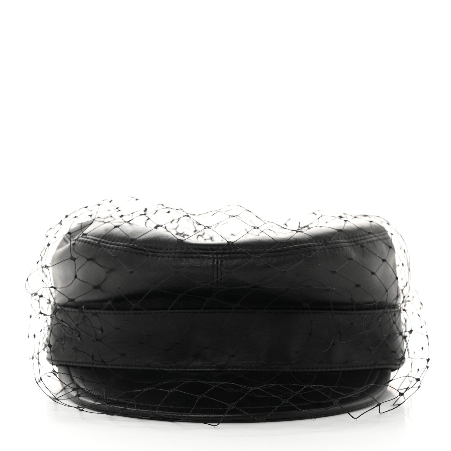 Christian Dior Lambskin Arty Beret Cap With Veil 57 Black 3 of 8