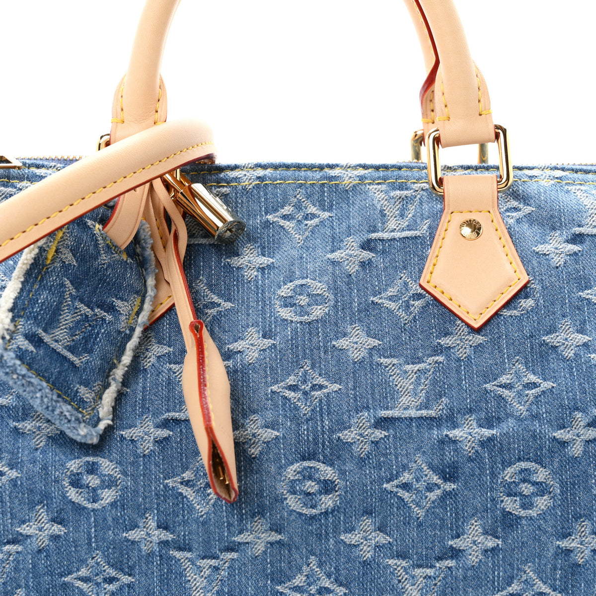 Louis Vuitton Monogram Denim Speedy Soft 30 Blue 7 of 10