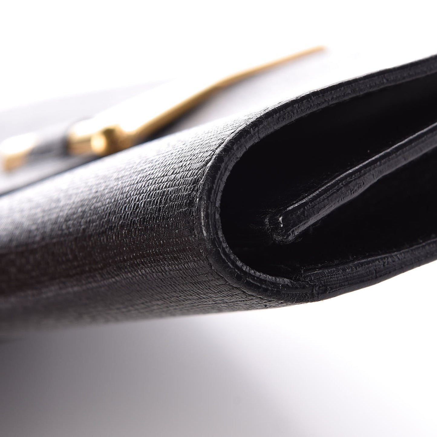 Textured Calfskin Classic Y Ligne Clutch Black