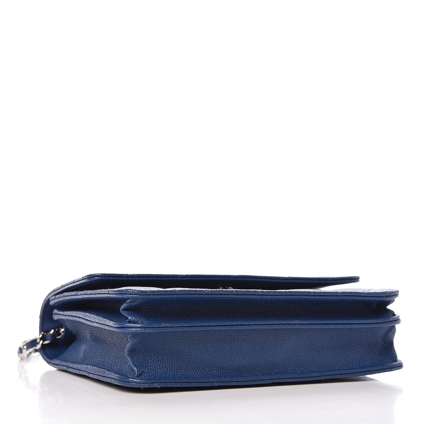 Caviar Quilted Square Wallet On Chain WOC Navy