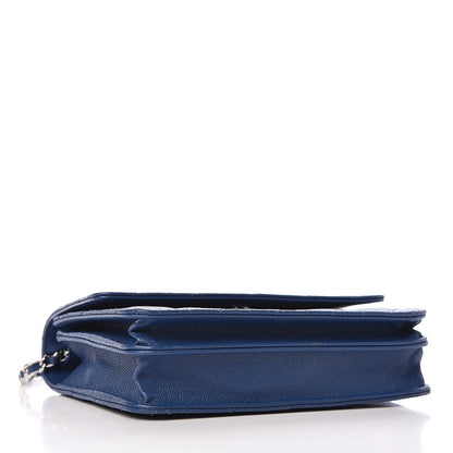 Chanel Caviar Quilted Square Wallet On Chain WOC Navy 4 of 10