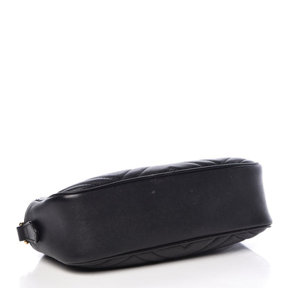 Gucci Calfskin Matelasse Small GG Marmont Chain Shoulder Bag Black 4 of 14