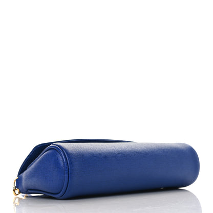 Fendi Vitello Elite Flap Crossbody Bag Blue Neon 4 of 9