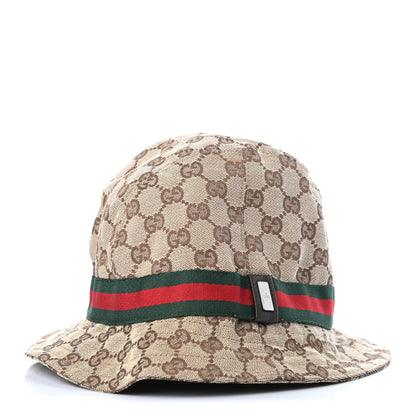 Gucci Monogram Web Bucket Hat M Brown 1 of 8
