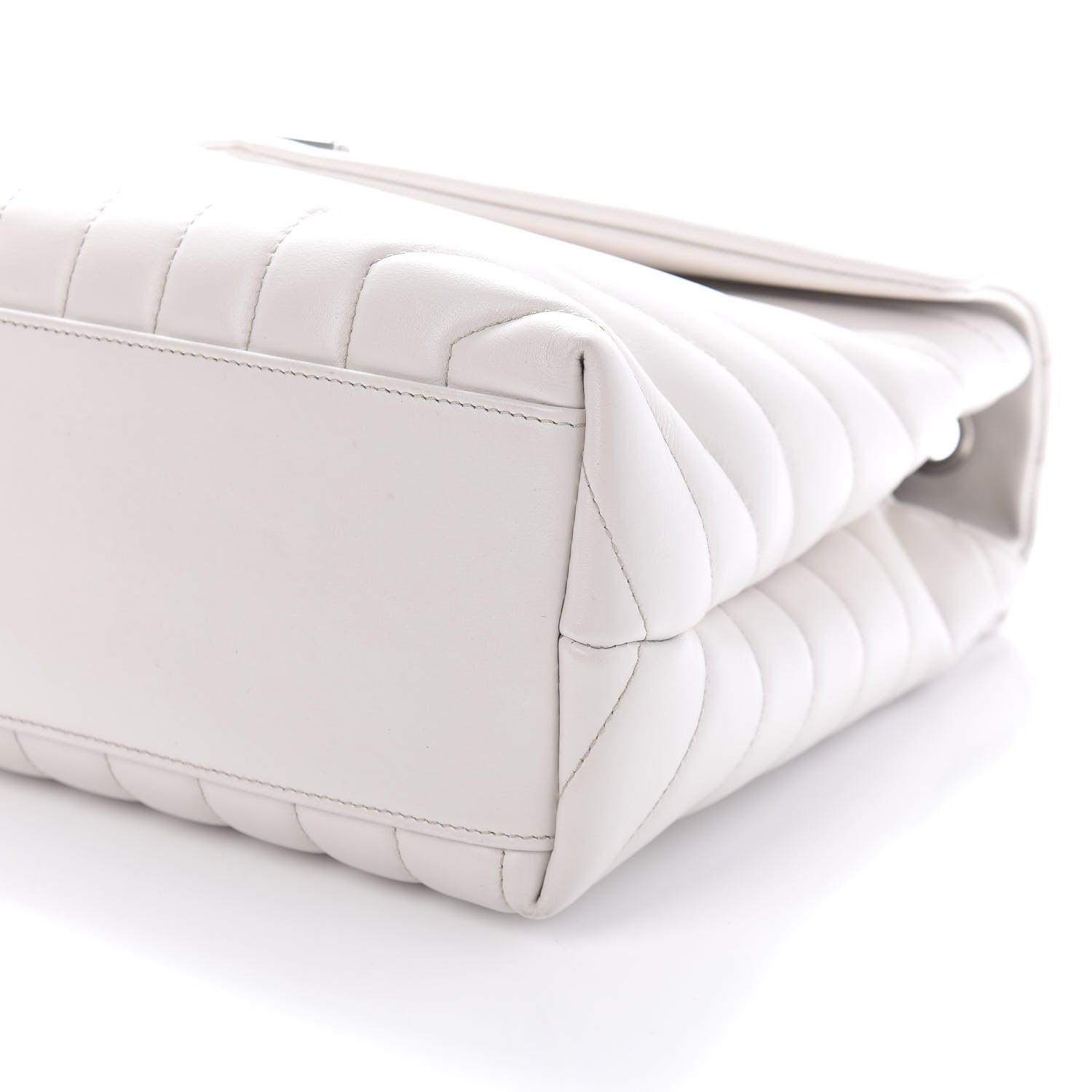 Saint Laurent Calfskin Y Quilted Monogram Medium Loulou Chain Satchel White 8 of 12