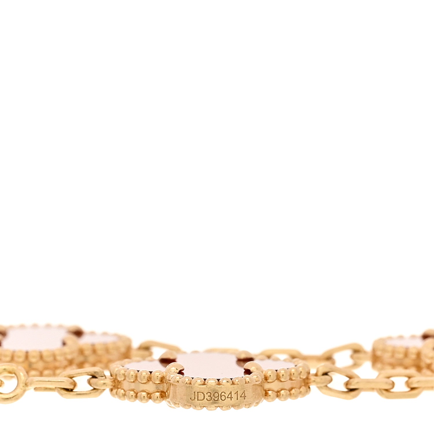 Van Cleef & Arpels 18K Yellow Gold Carnelian 5 Motifs Vintage Alhambra Bracelet 4 of 4