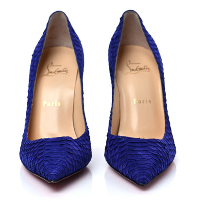 Christian Louboutin Watersnake Nubuck Decollete 554 100 Pumps 37.5 Purple Pop 2 of 8