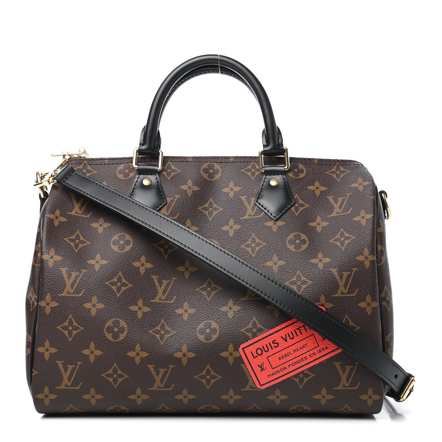 Louis Vuitton Monogram My World Tour Speedy Bandouliere 30 Black 1 of 13