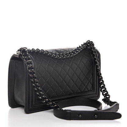 Chanel Calfskin Quilted Medium Boy Flap So Black 3 of 7