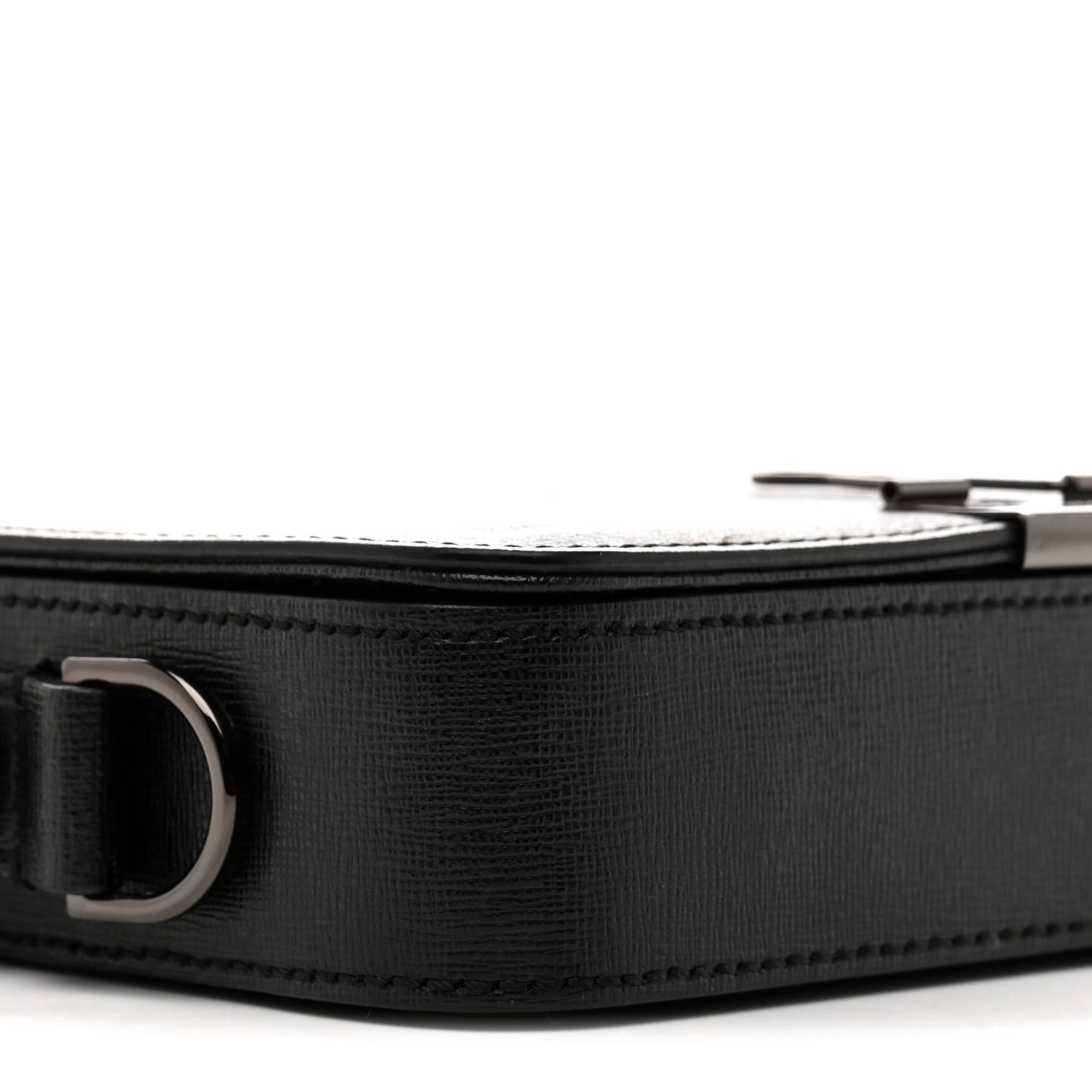 Saffiano Mini Binder Clip Bag Black White