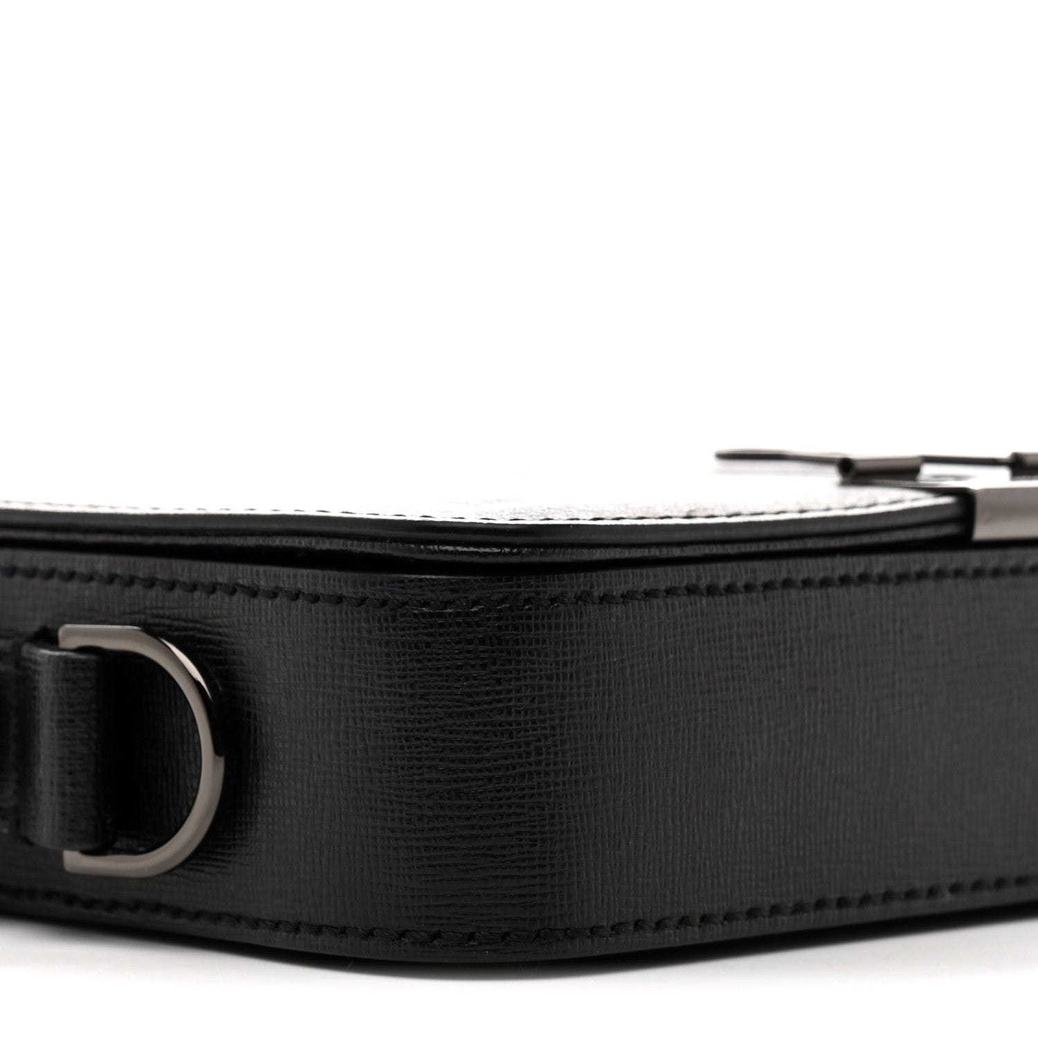Off-White Saffiano Mini Binder Clip Bag Black White 9 of 13