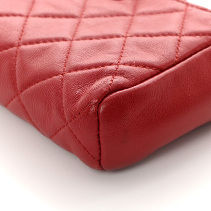 Chanel Lambskin Quilted Mini Phone Holder Clutch Red 11 of 13