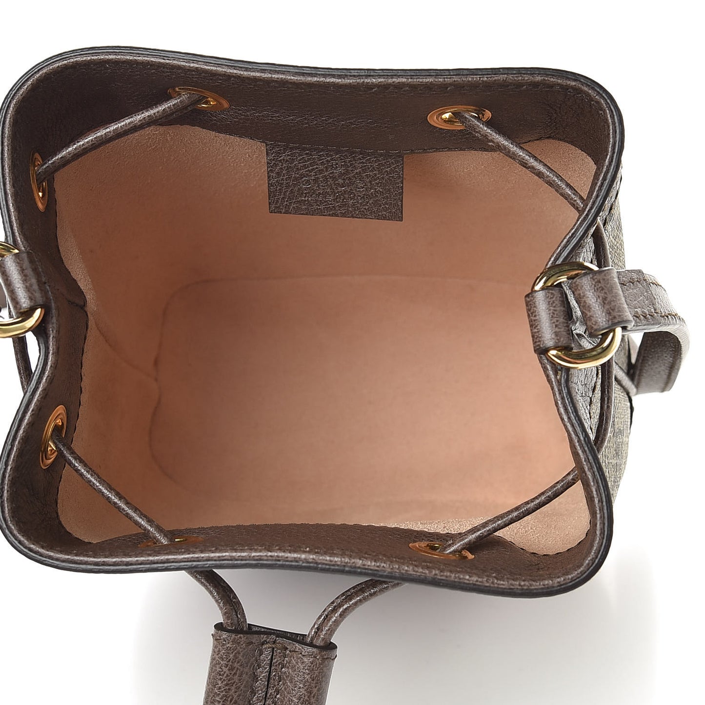 GG Supreme Monogram Web Mini Ophidia Bucket Bag Brown