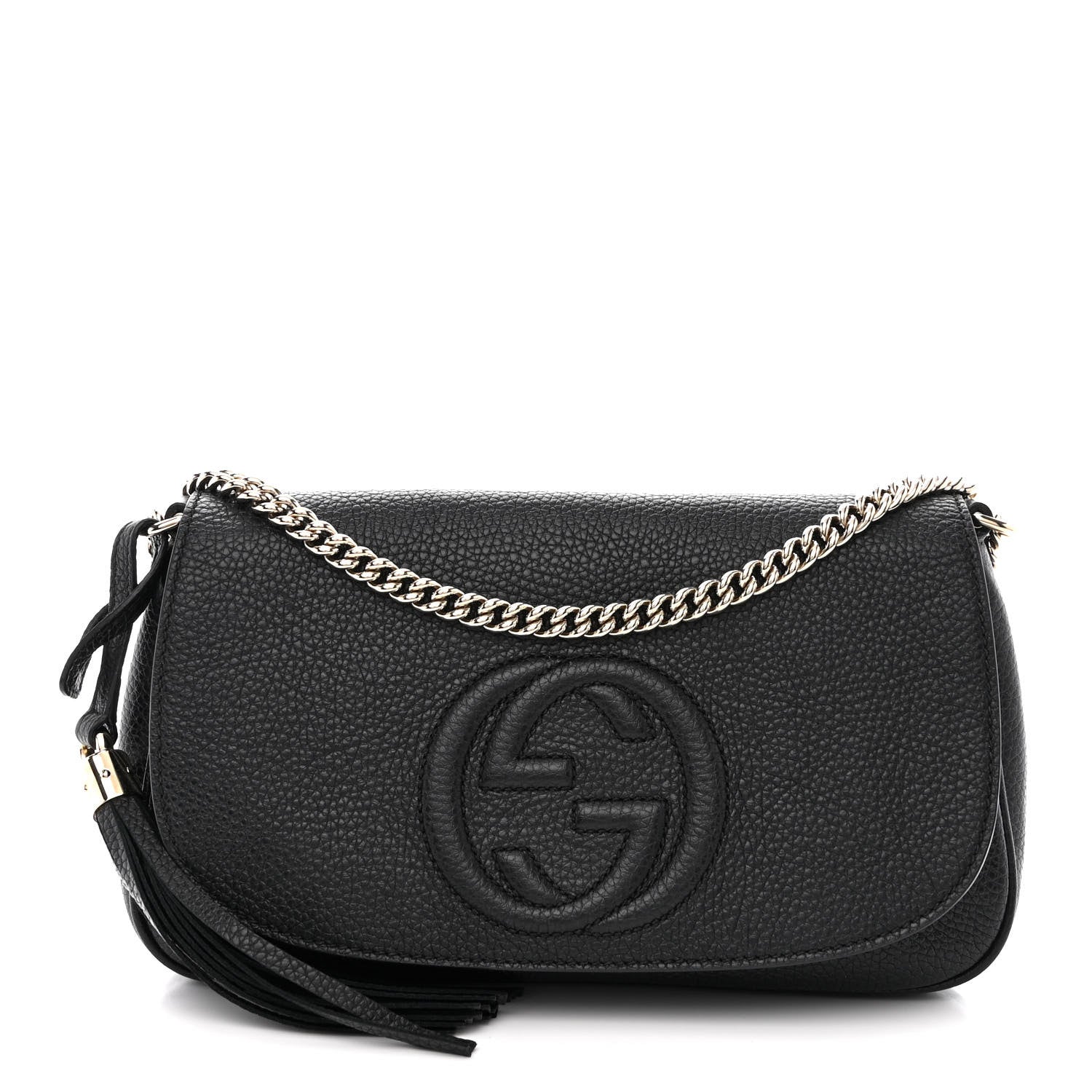 Gucci Pebbled Calfskin Medium Soho Flap Crossbody Black 1 of 10