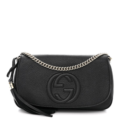 Gucci Pebbled Calfskin Medium Soho Flap Crossbody Black 1 of 10