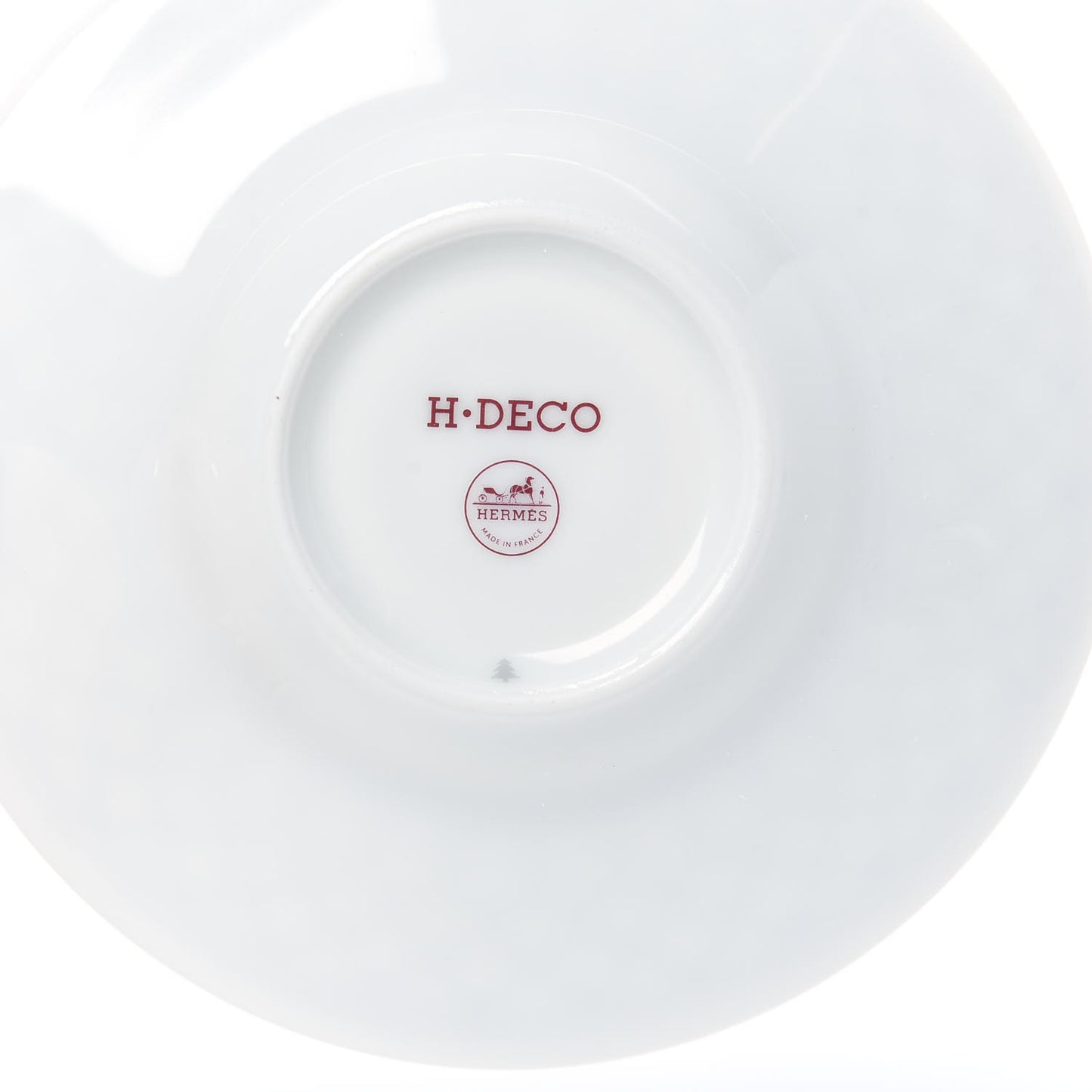 Porcelain H Deco Coffee Cup And Saucer Set Of 2 Rouge