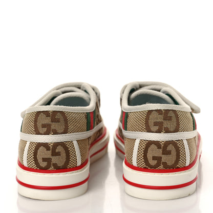 Gucci Monogram Jumbo GG Web Womens 1977 Tennis Velcro Strap Sneakers 36 Camel Ebony Mystic White 6 of 10