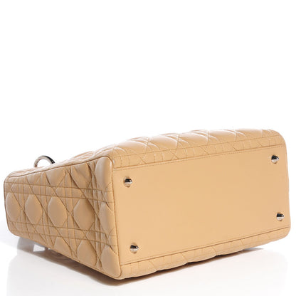 Christian Dior Lambskin Cannage Medium Lady Dior Beige 4 of 7
