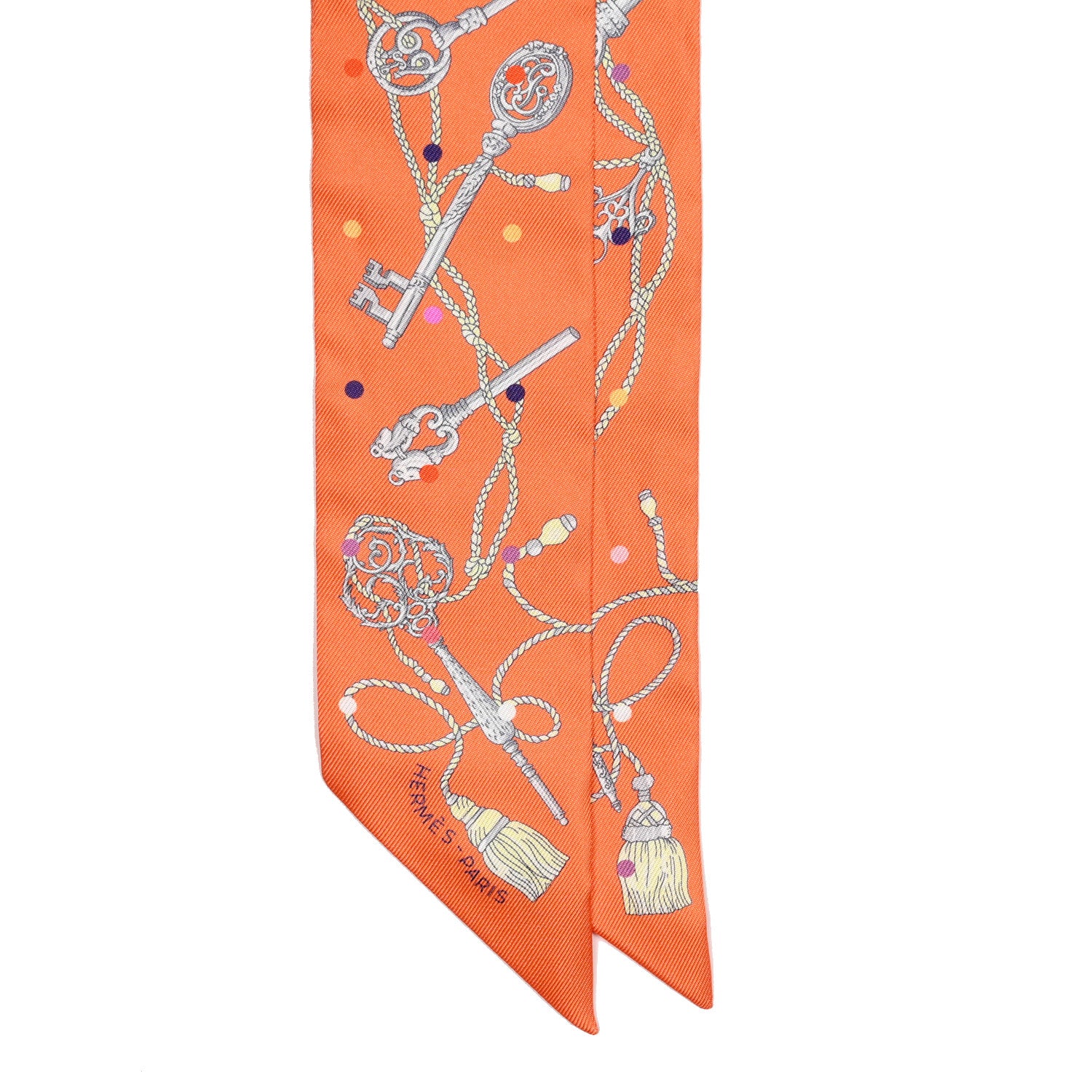 Hermes Silk Les Cles A Pois Twilly 4 of 4