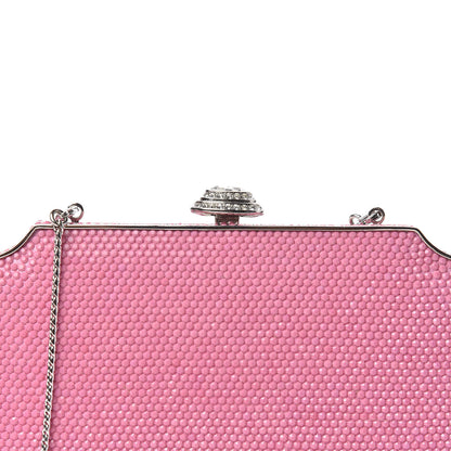 Judith Leiber Swarovski Crystal Minaudiere Clutch Pink 10 of 11
