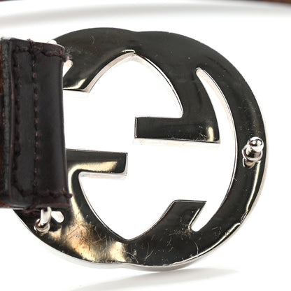 Gucci Calfskin Interlocking G 40mm Belt 85 34 Dark Brown 11 of 15