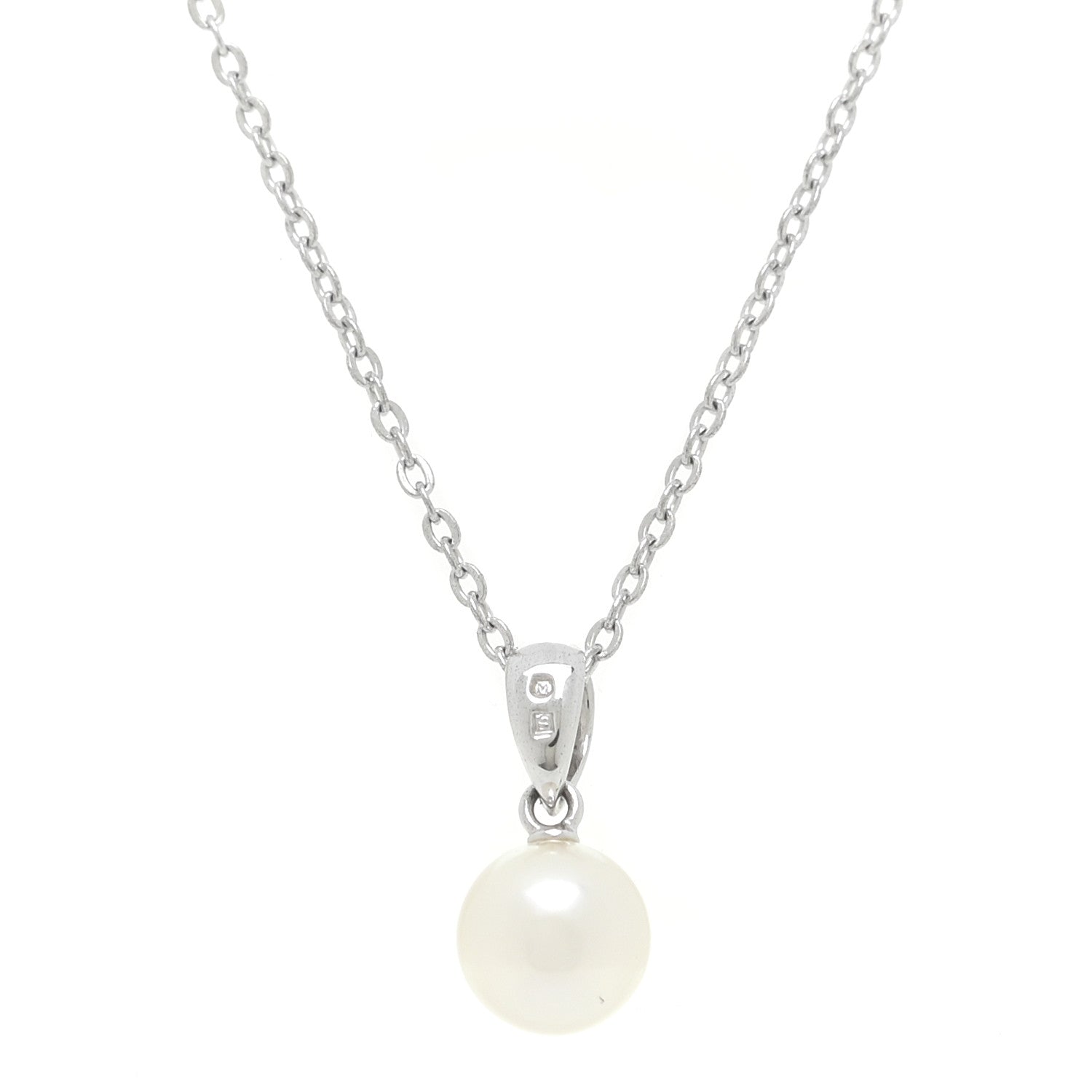 Mikimoto Sterling Silver Akoya Pearl 7mm Drop Pendant Necklace 4 of 6