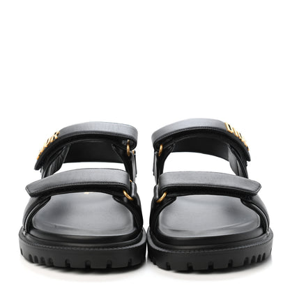 Christian Dior Lambskin Dioract 10mm Sandals 40 Black 2 of 4