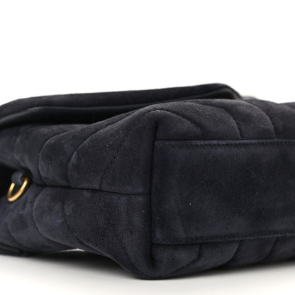 Saint Laurent Suede Toy Loulou Shoulder Bag Deep Marine 9 of 11