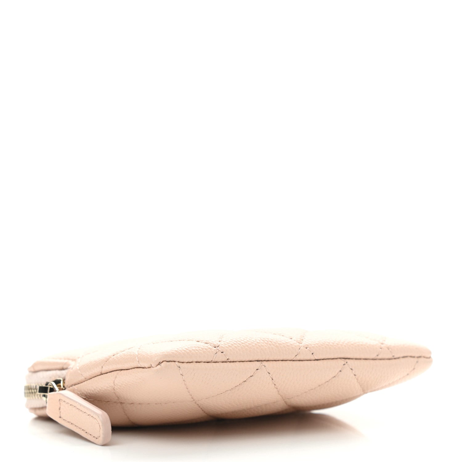 Chanel Caviar Quilted Zip Card Holder Wallet Light Beige 4 of 8