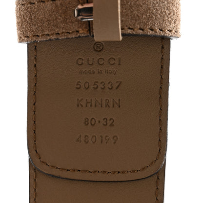 Gucci GG Supreme Monogram Suede Dionysus 40mm Belt 80/32 Beige Taupe 3 of 5