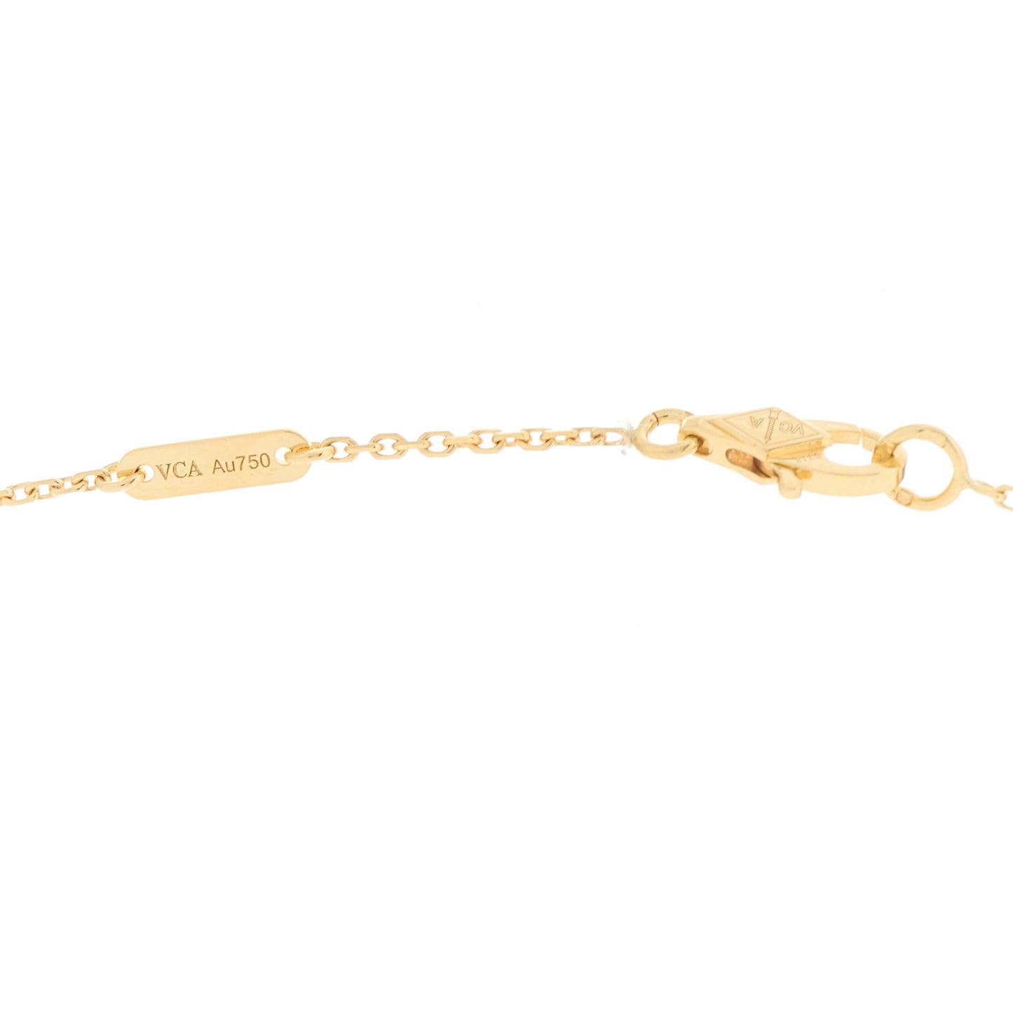 18K Yellow Gold Mother of Pearl Sweet Alhambra Butterfly Pendant Necklace