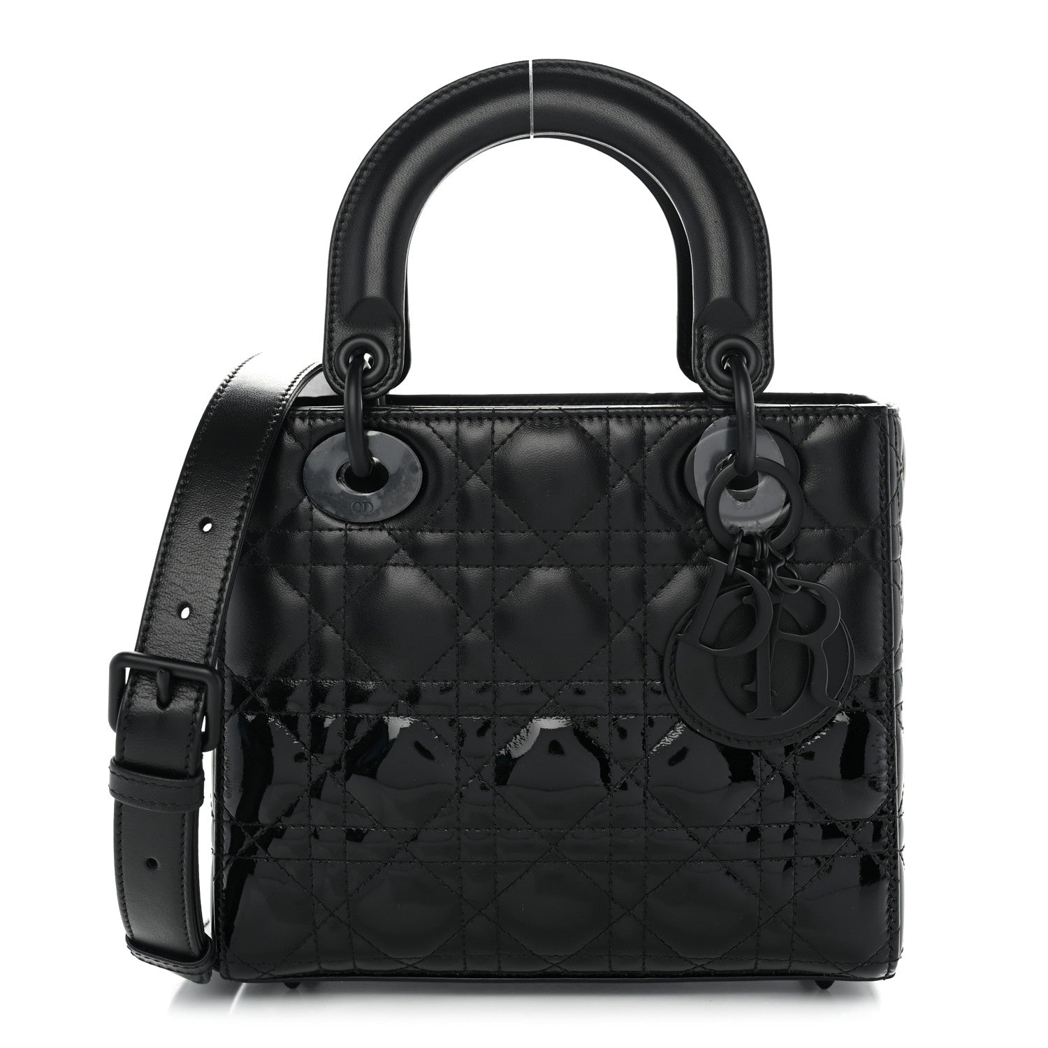 Christian Dior Matte Patent Cannage Small Lady Dior Black 1 of 9