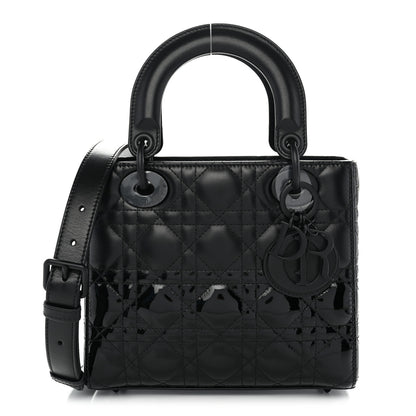 Christian Dior Matte Patent Cannage Small Lady Dior Black 1 of 9