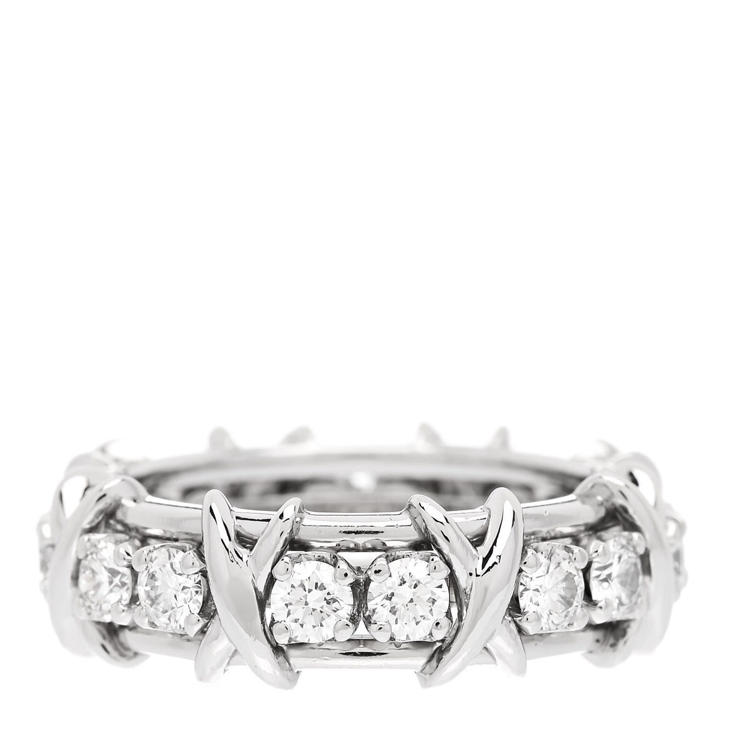 Platinum Diamond Schlumberger Sixteen Stone Ring 52 6