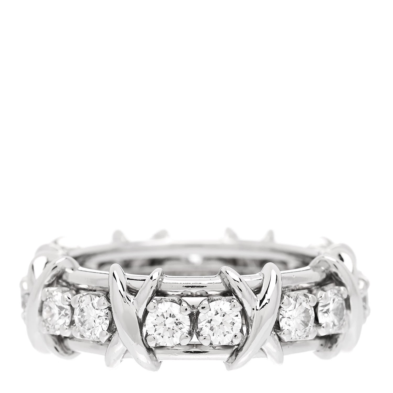 Tiffany Platinum Diamond Schlumberger Sixteen Stone Ring 52 6 3 of 6