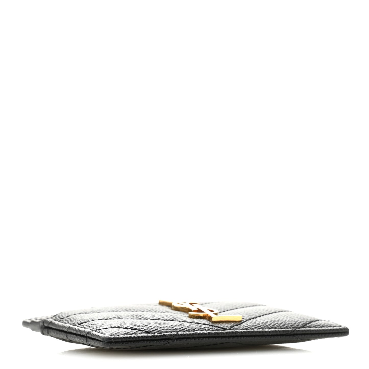 Grain De Poudre Matelasse Chevron Monogram Credit Card Case Black