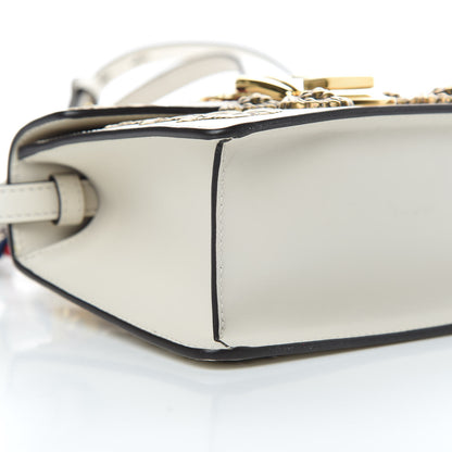 Gucci Calfskin Animal Studs Mini Sylvie Top Handle Bag White 9 of 12