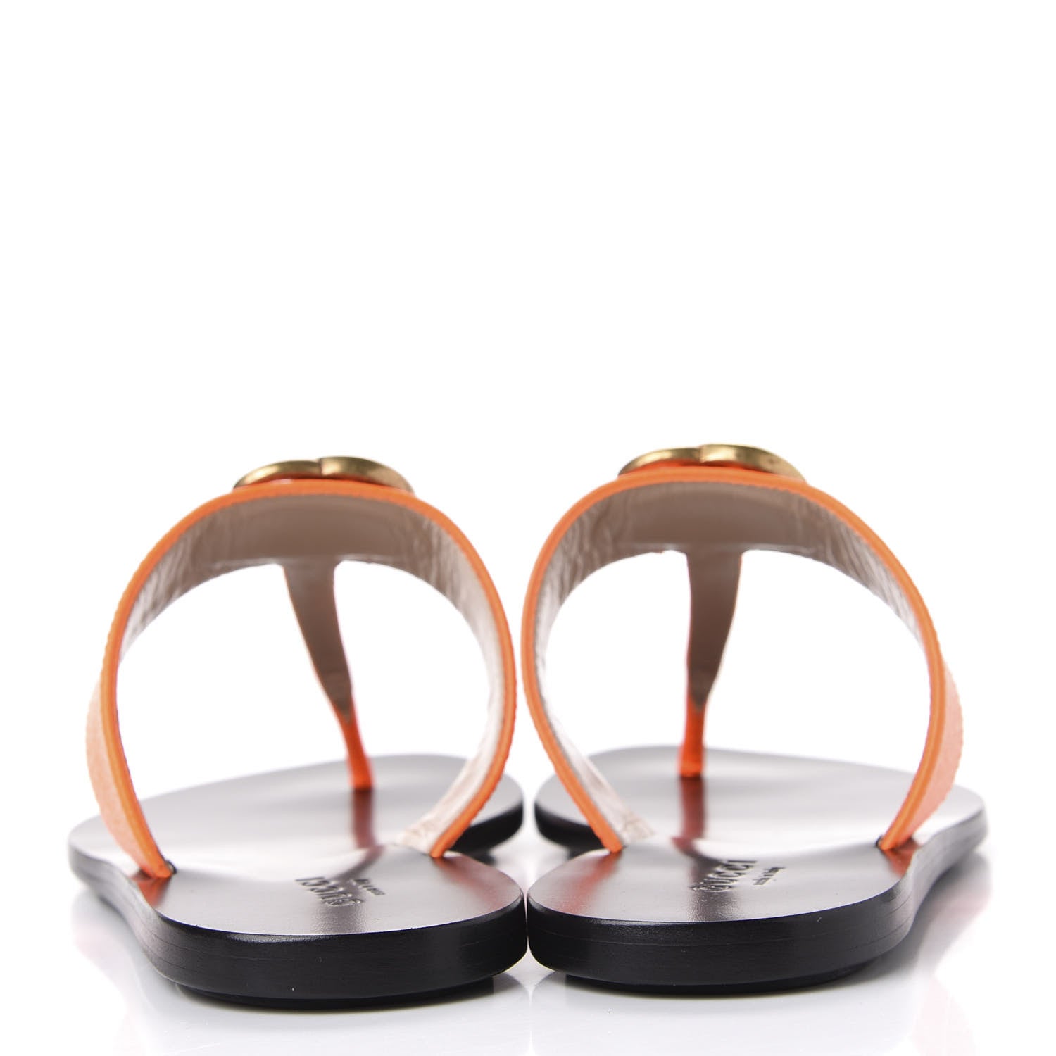 Gucci Calfskin GG Marmont Thong Sandals 35 Deep Orange 7 of 11