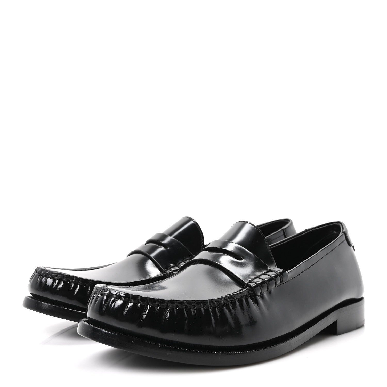 Saint Laurent Magnum Lux Calfskin Mens Le Loafer 15 Moccassins 42.5 Black 4 of 10
