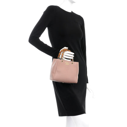 Gucci Cellarius Calfskin Mini Bamboo Shopper Tote Dark Cipria 5 of 25