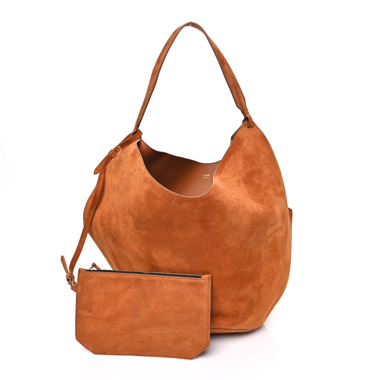 Khaite Suede Calfskin Medium Lotus Tote Caramel 3 of 10