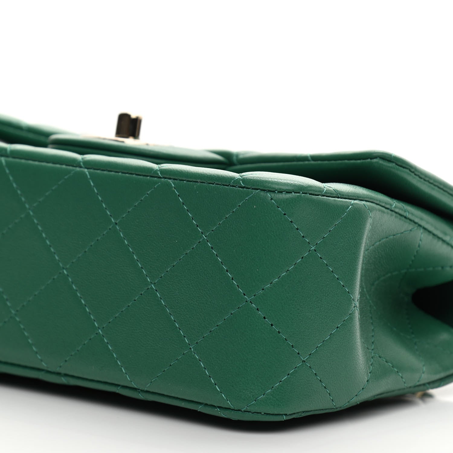Chanel Lambskin Quilted Mini Top Handle Rectangular Flap Green 10 of 11