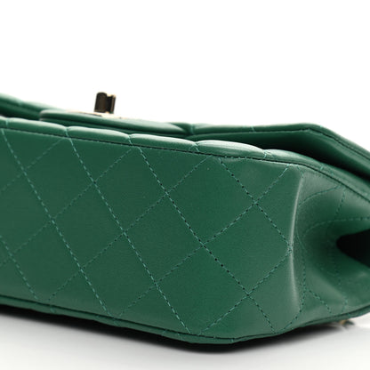 Chanel Lambskin Quilted Mini Top Handle Rectangular Flap Green 10 of 11