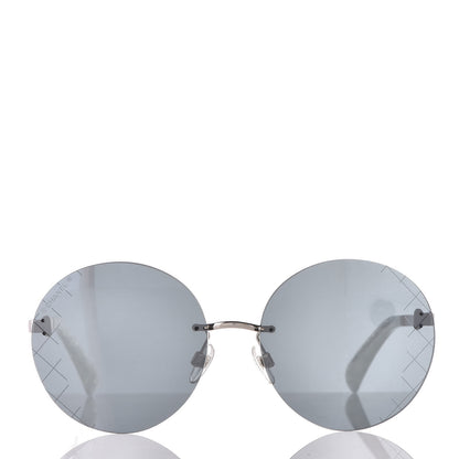 Chanel Metal Rimless Round Sunglasses 4216 Silver 3 of 8