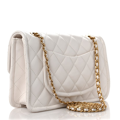 Chanel Caviar Quilted Medium Sweet Classic Flap White 3 of 11