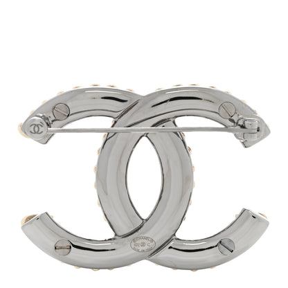 Chanel Metal Ruthenium CC Heart Brooch Gold 3 of 5