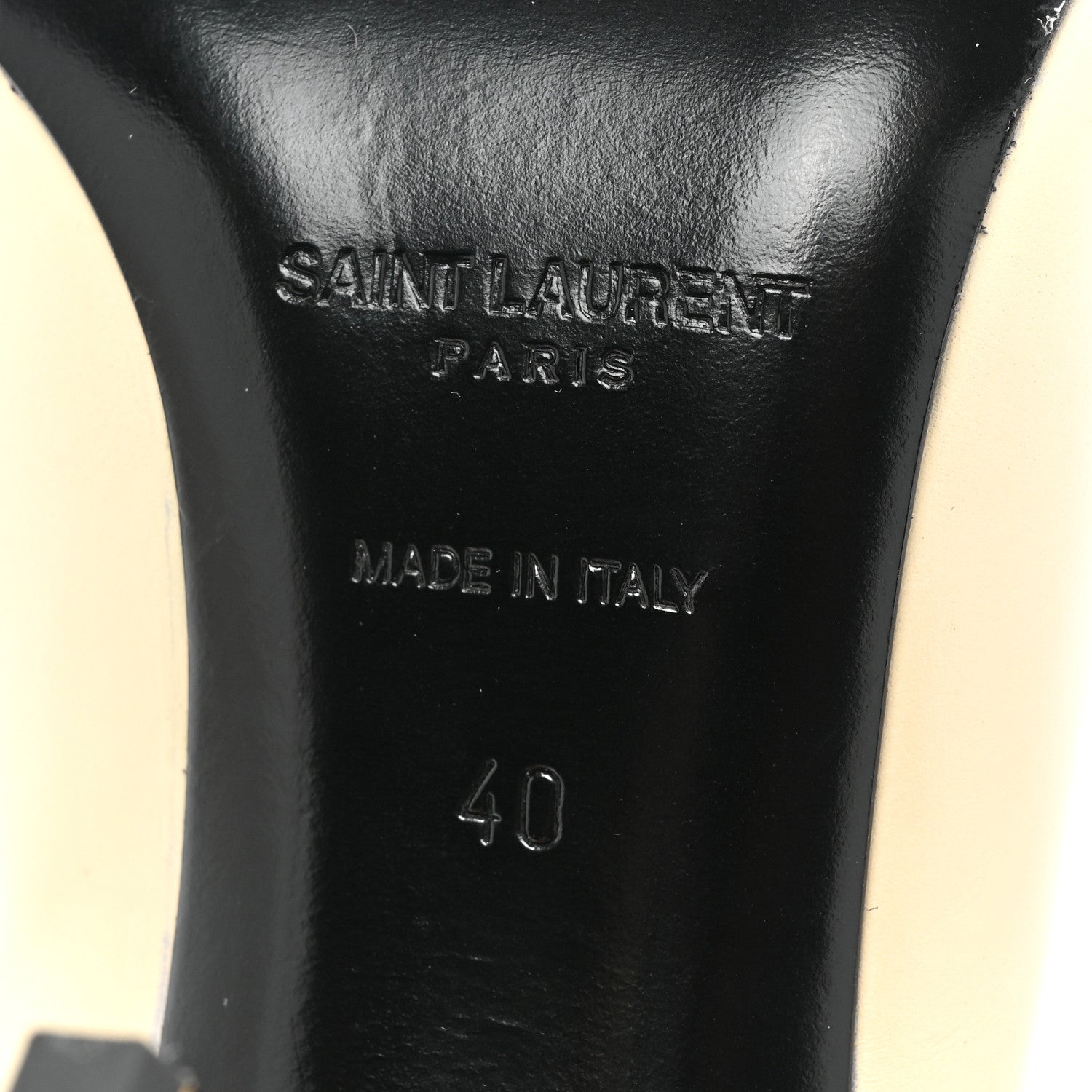 Saint Laurent Calfskin Opyum 85 Slingback Pumps 40 Real Beige 6 of 12