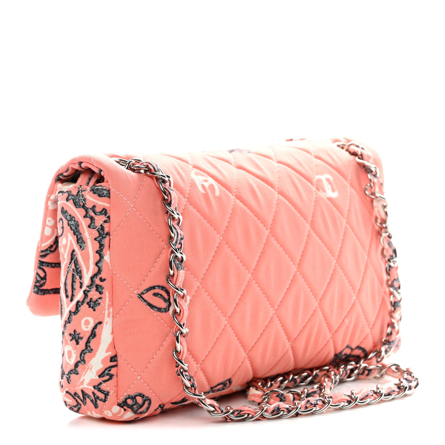 Chanel Cotton Quilted Small Bandana Single Flap Pink 4 of 19