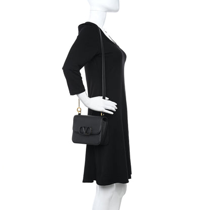 Valentino Garavani Grainy Calfskin Small VSling Shoulder Bag Black 2 of 9