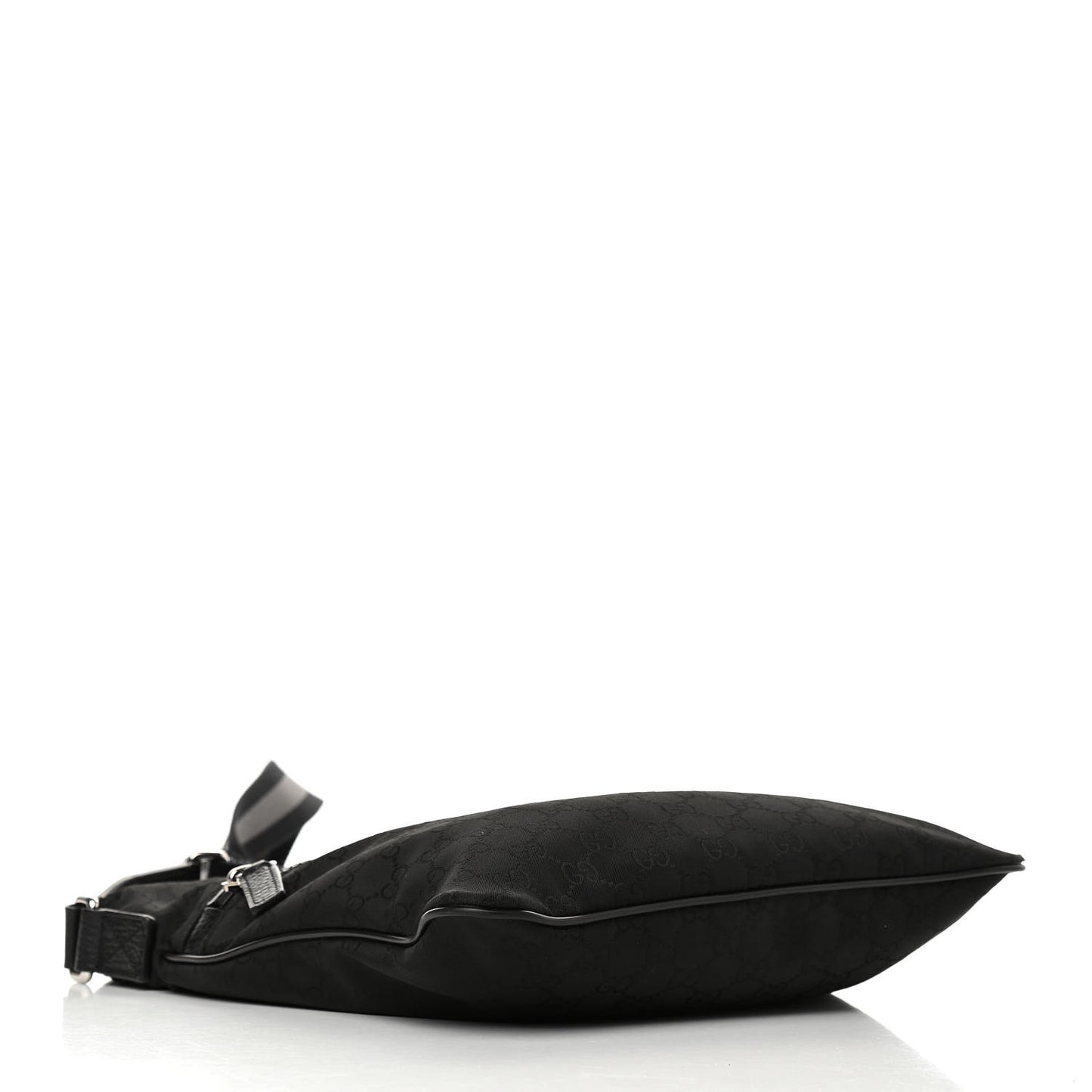 Nylon Monogram Medium Flat Messenger Bag Black